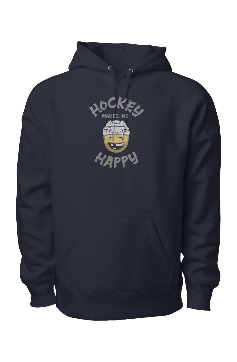 Hockey Makes Me Happy Legend Heavyweight Hoodie Navy Blue | Barn Garb Hockey Threads