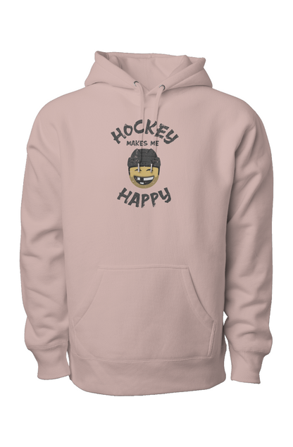 Hockey Makes Me Happy Legend Heavyweight Hoodie Pink | Barn Garb Hockey Threads