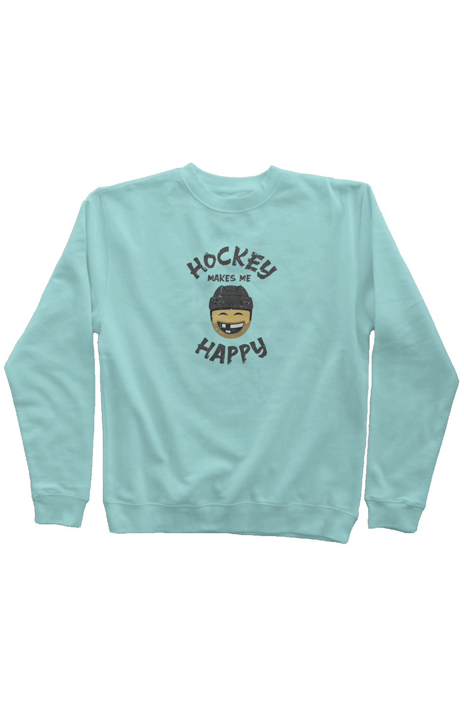Hockey Makes Me Happy Rinkside Crewneck Sweatshirt Mint | Barn Garb Hockey Threads