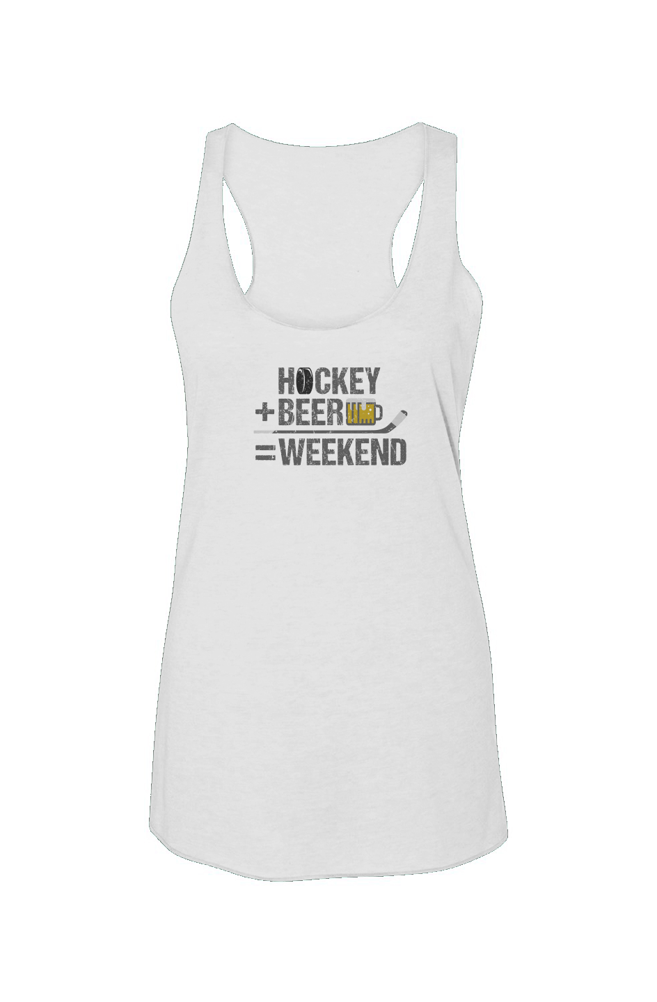 Hockey Math Racerback Barn Tank White | Barn Garb Hockey Threads