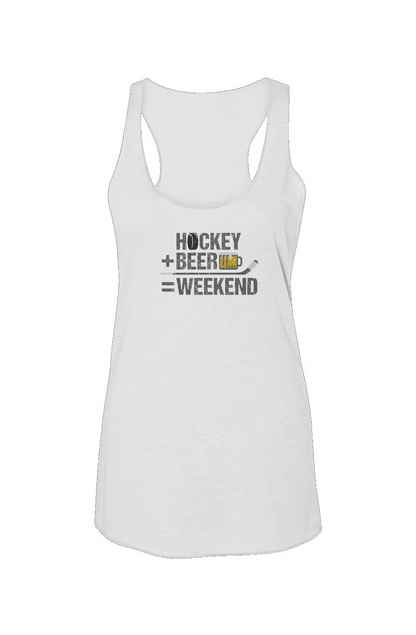 Hockey Math Racerback Barn Tank White | Barn Garb Hockey Threads