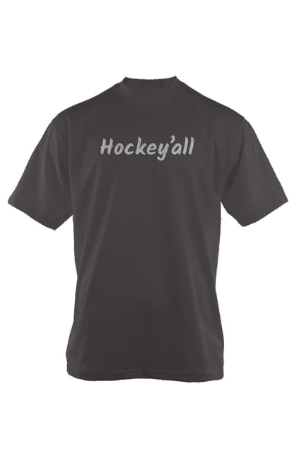 Hockey'all 90s Throwback Tee Charcoal | Barn Garb Hockey Threads