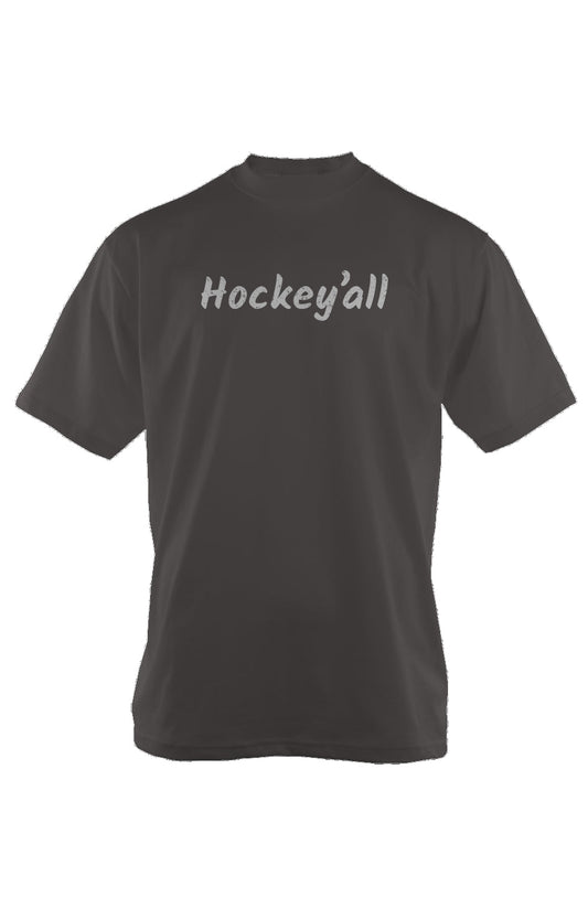 Hockey'all 90s Throwback Tee Charcoal | Barn Garb Hockey Threads