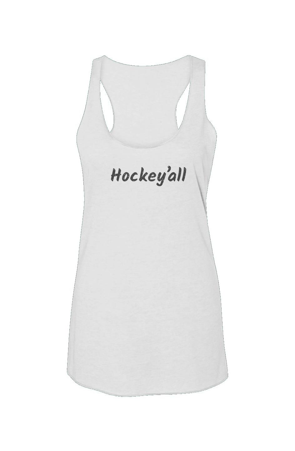 Hockey'all Racerback Barn Tank White | Barn Garb Hockey Threads