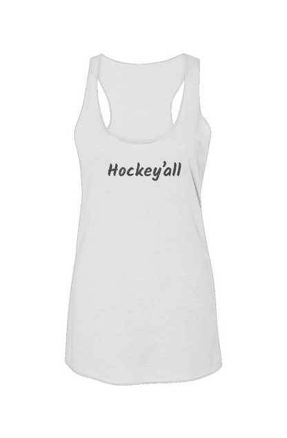 Hockey'all Racerback Barn Tank White | Barn Garb Hockey Threads