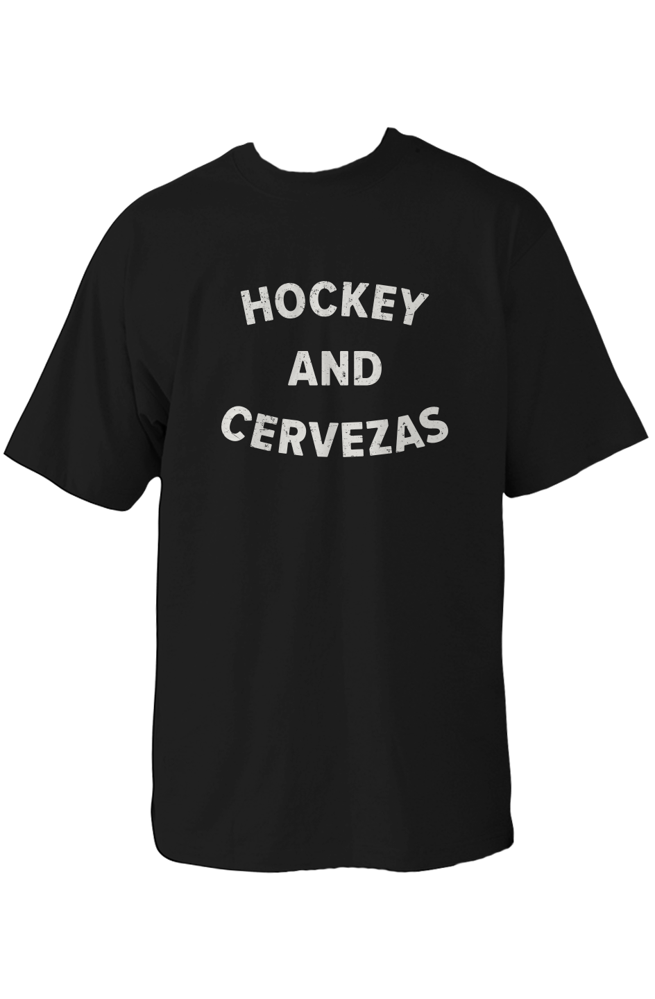 Hockey and Cervezas 90s Throwback Tee Black | Barn Garb Hockey Threads