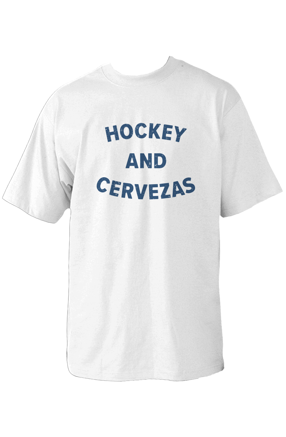 Hockey and Cervezas 90s Throwback Tee White | Barn Garb Hockey Threads