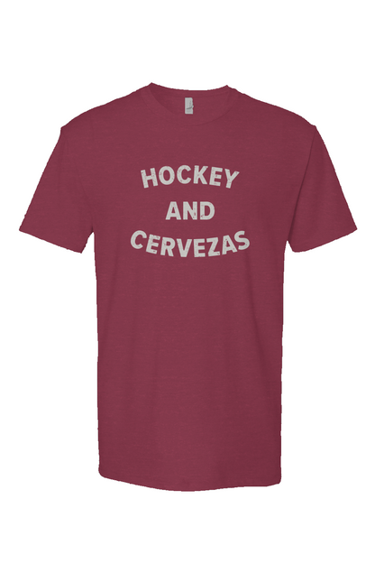 Hockey and Cervezas Breakaway Performance Tee Cardinal | Barn Garb Hockey Threads