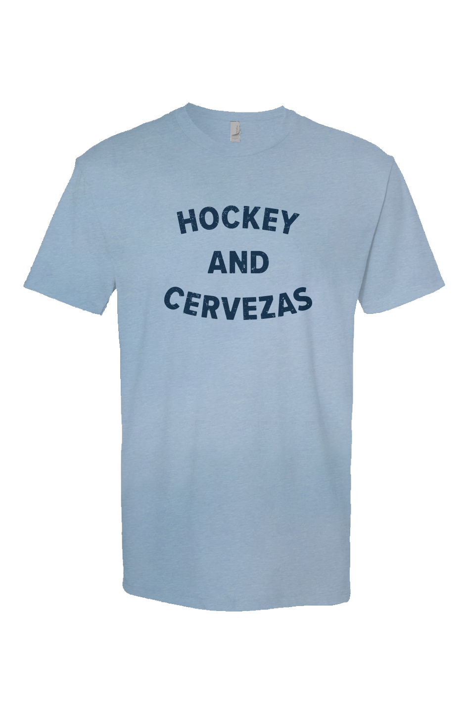 Hockey and Cervezas Breakaway Performance Tee Ice Blue | Barn Garb Hockey Threads