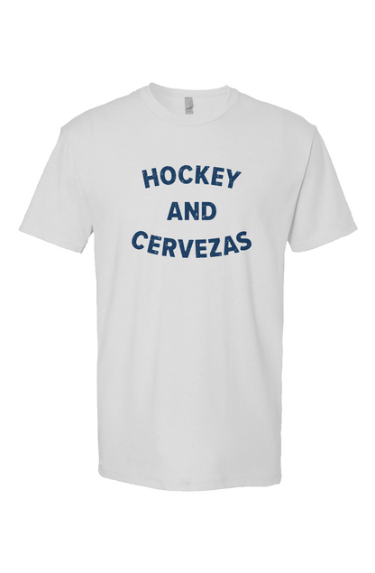 Hockey and Cervezas Breakaway Performance Tee White | Barn Garb Hockey Threads