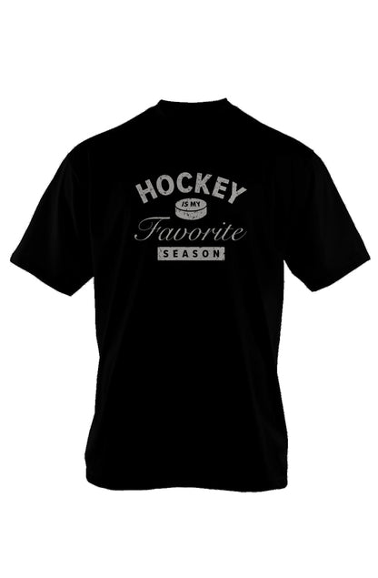 Hockey is My Favorite Season 90s Throwback Tee Black | Barn Garb Hockey Threads
