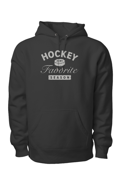Hockey is My Favorite Season Legend Heavyweight Hoodie Black | Barn Garb Hockey Threads