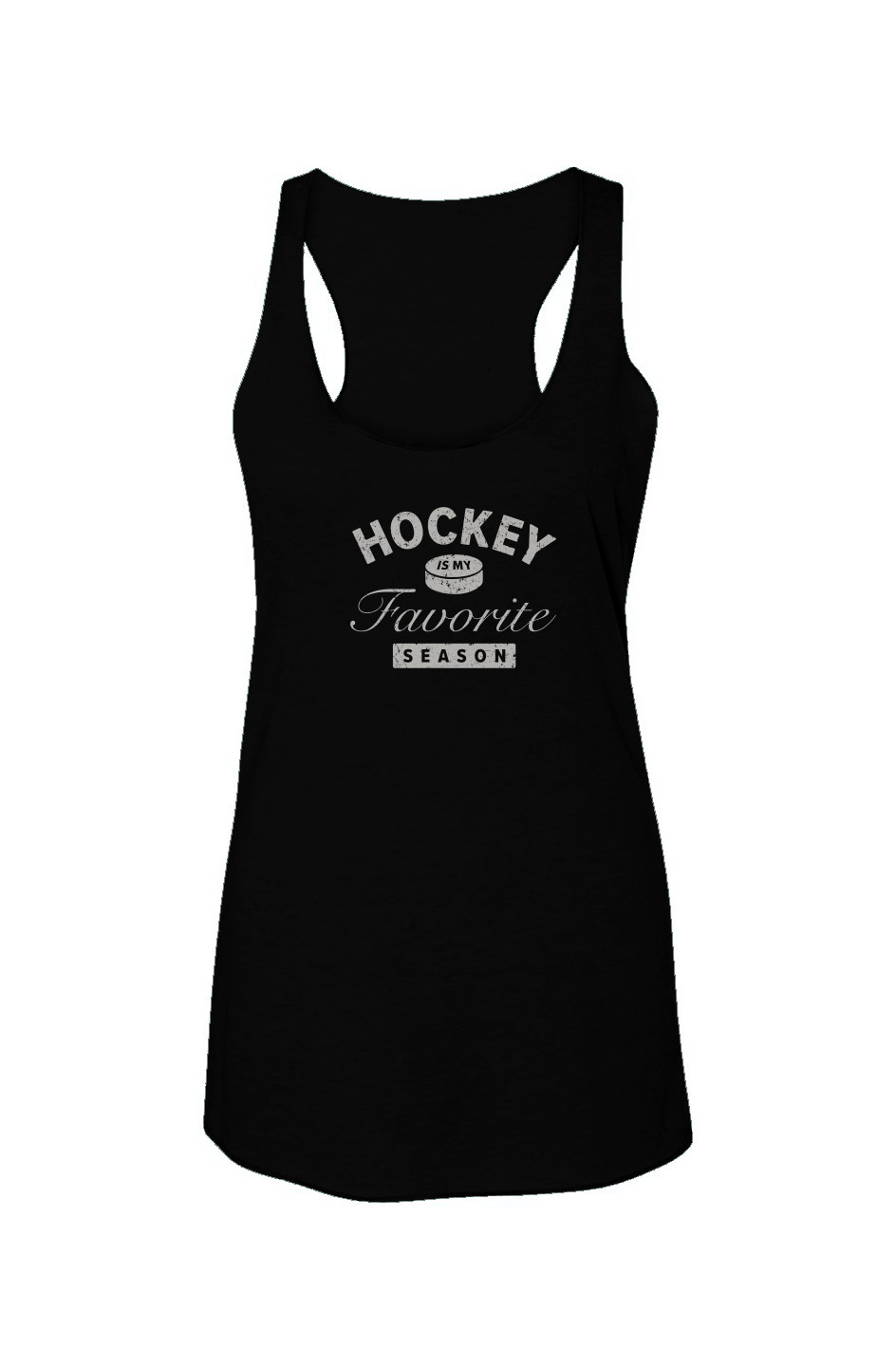 Hockey is My Favorite Season Racerback Barn Tank Black | Barn Garb Hockey Threads