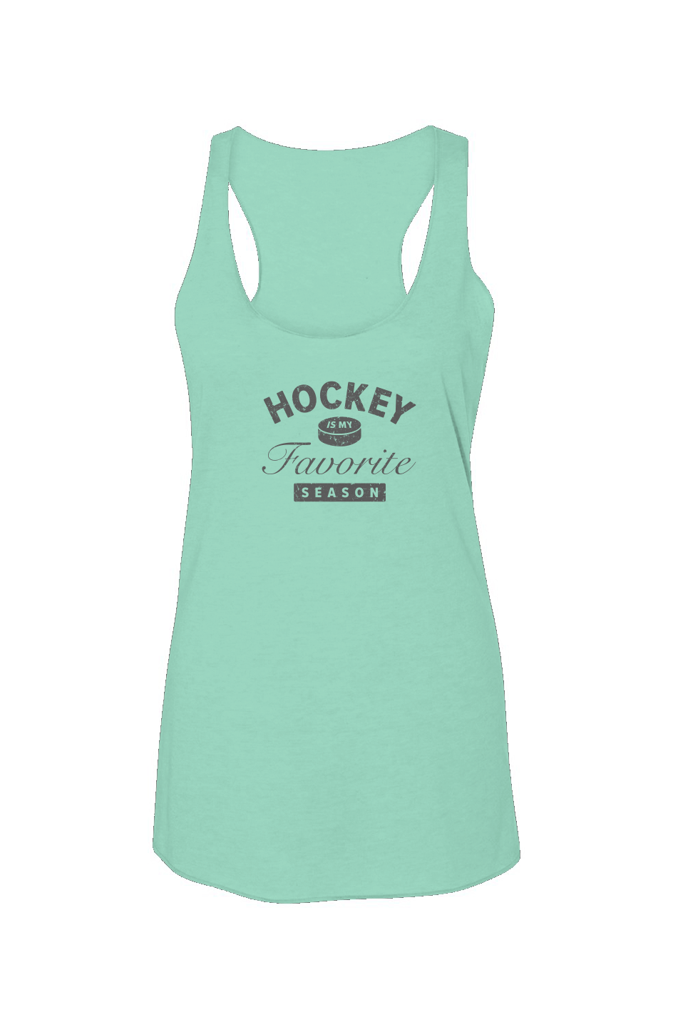 Hockey is My Favorite Season Racerback Barn Tank Mint | Barn Garb Hockey Threads