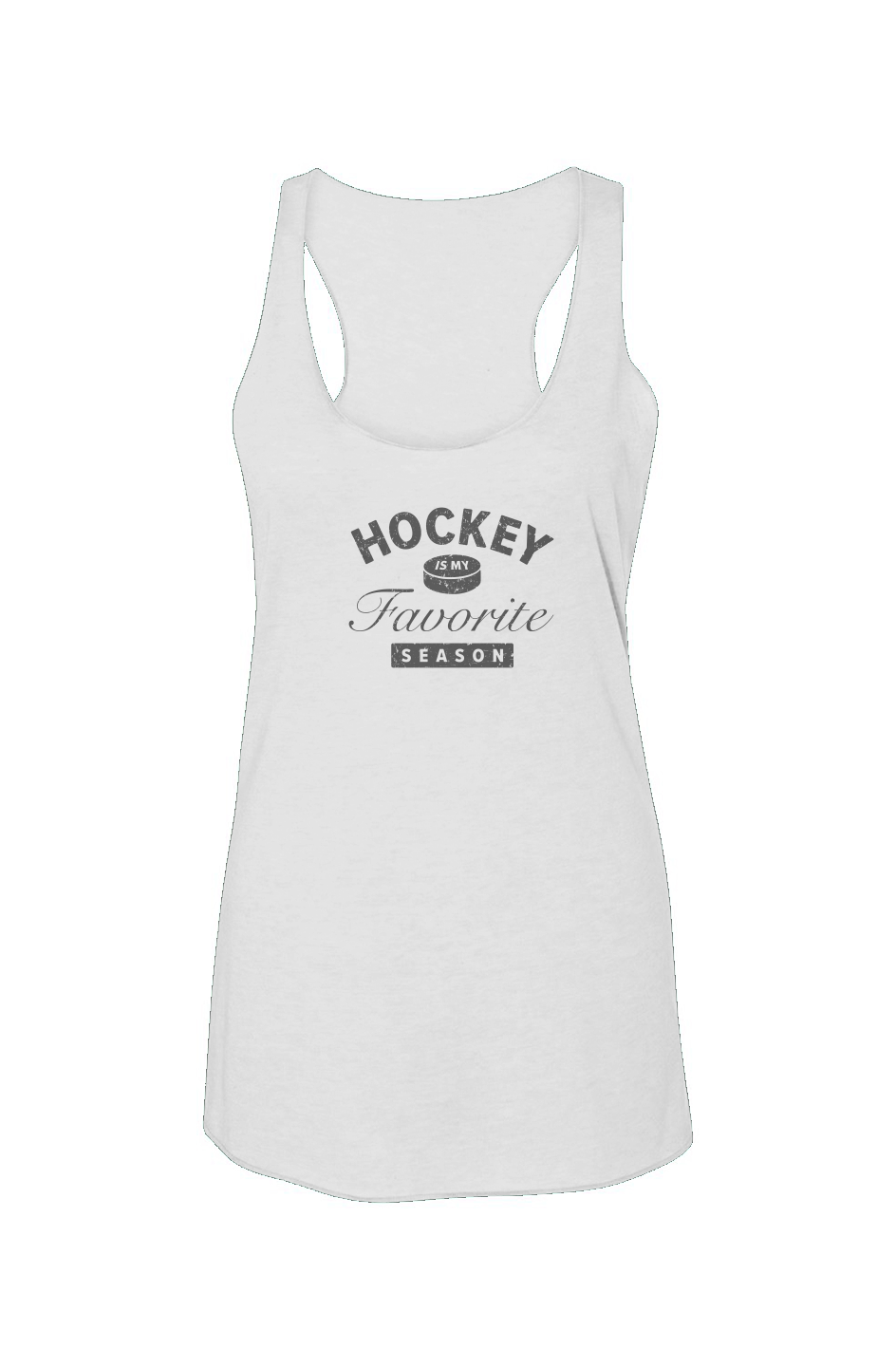 Hockey is My Favorite Season Racerback Barn Tank White | Barn Garb Hockey Threads