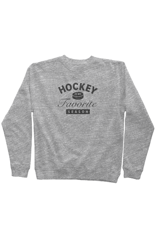 Hockey is My Favorite Season Rinkside Crewneck Sweatshirt Grey | Barn Garb Hockey Threads