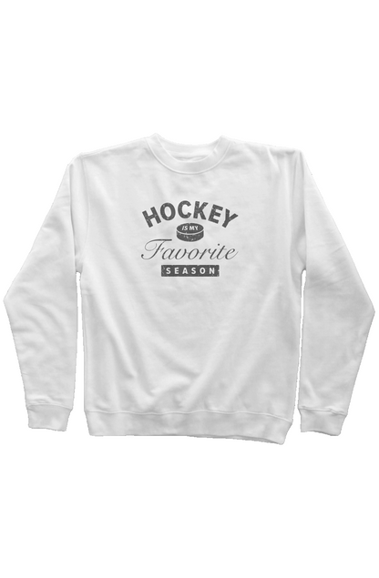 Hockey is My Favorite Season Rinkside Crewneck Sweatshirt White | Barn Garb Hockey Threads