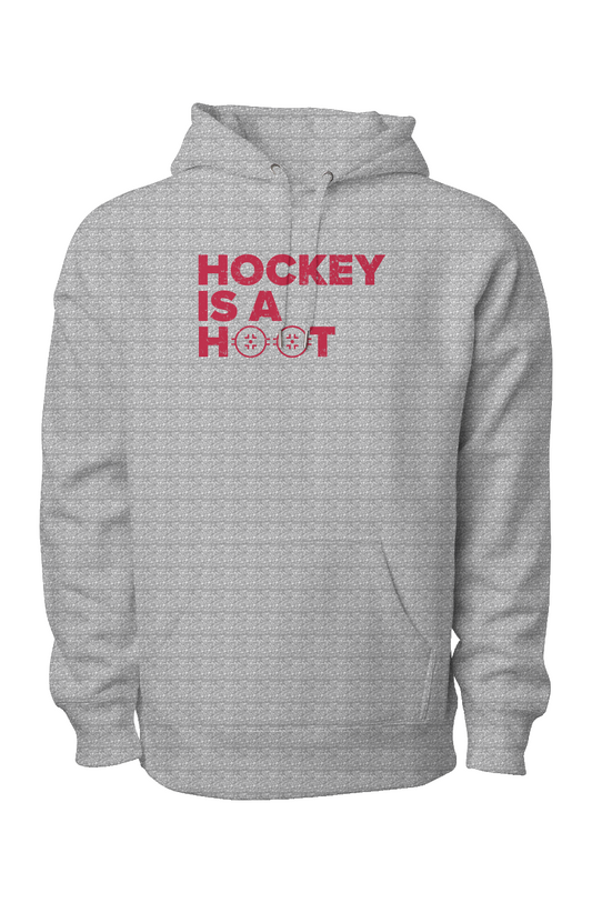 Hockey is a Hoot Legend Heavyweight Hoodie Grey | Barn Garb Hockey Threads