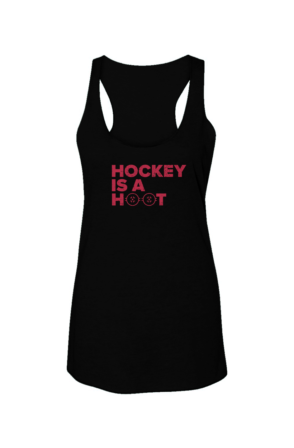 Hockey is a Hoot Racerback Barn Tank Black | Barn Garb Hockey Threads