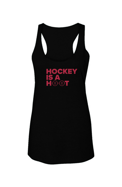 Hockey is a Hoot Racerback Barn Tank Black | Barn Garb Hockey Threads