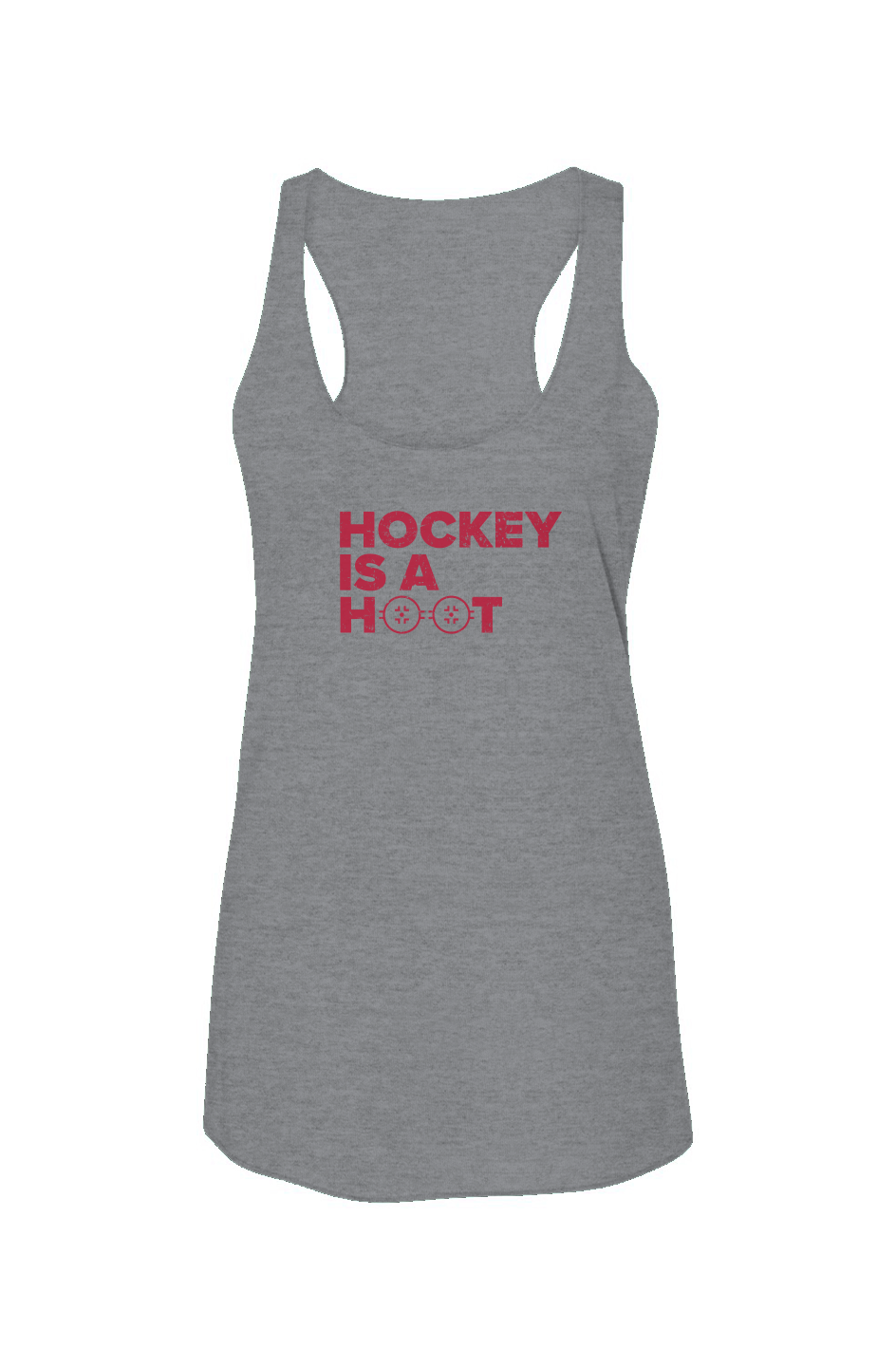 Hockey is a Hoot Racerback Barn Tank Grey | Barn Garb Hockey Threads