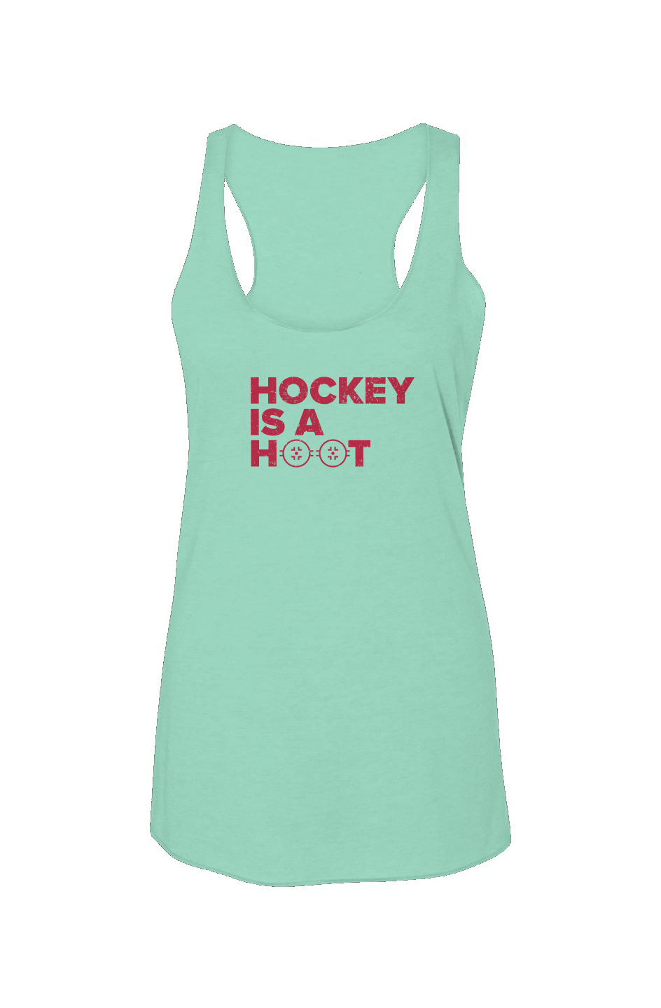 Hockey is a Hoot Racerback Barn Tank Mint | Barn Garb Hockey Threads