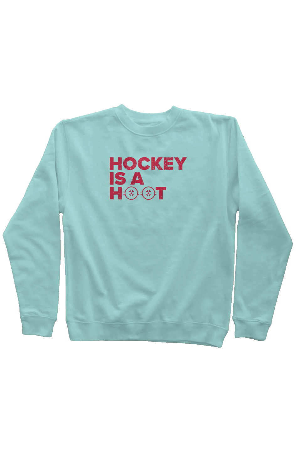 Hockey is a Hoot Rinkside Crewneck Sweatshirt Mint | Barn Garb Hockey Threads