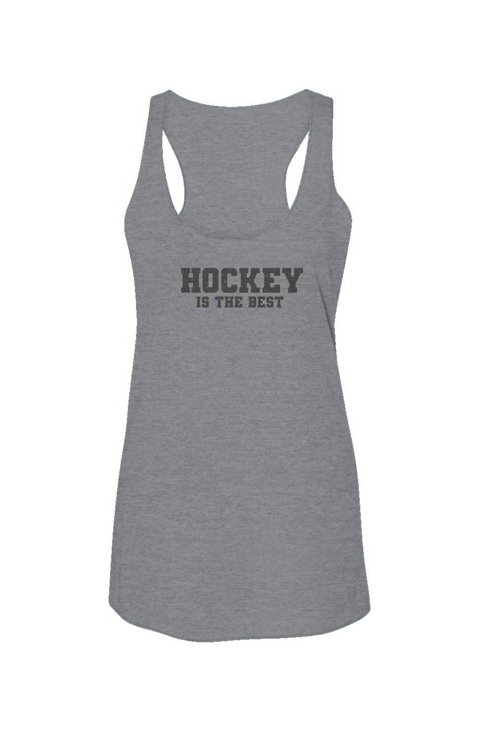 Hockey is the Best Racerback Barn Tank Grey | Barn Garb Hockey Threads