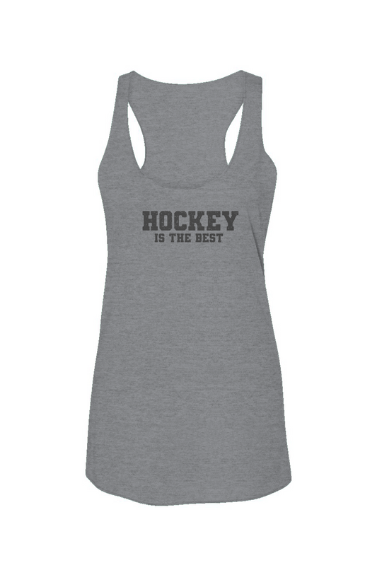 Hockey is the Best Racerback Barn Tank Grey | Barn Garb Hockey Threads
