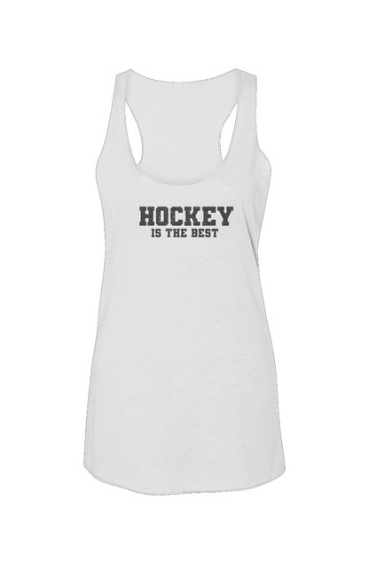 Hockey is the Best Racerback Barn Tank White | Barn Garb Hockey Threads
