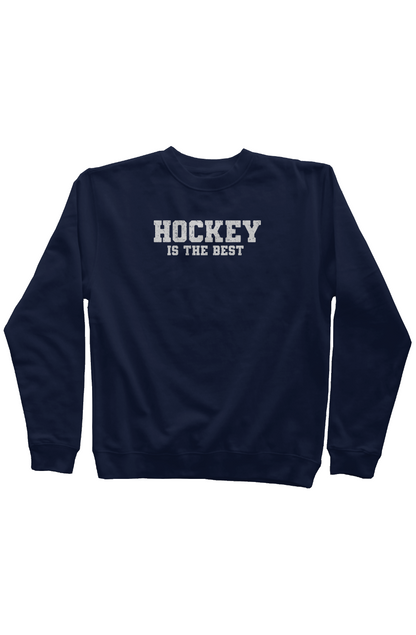 Hockey is the Best Rinkside Crewneck Sweatshirt Navy Blue | Barn Garb Hockey Threads