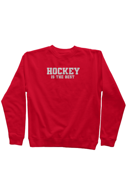Hockey is the Best Rinkside Crewneck Sweatshirt Red | Barn Garb Hockey Threads