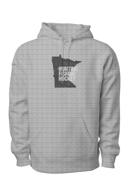 Hunting Fishing Hockey Legend Heavyweight Hoodie Grey | Barn Garb Hockey Threads