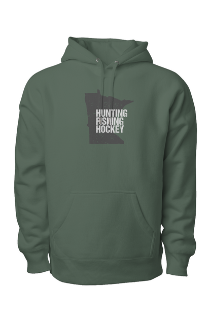 Hunting Fishing Hockey Legend Heavyweight Hoodie Hunter Green | Barn Garb Hockey Threads