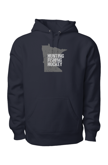 Hunting Fishing Hockey Legend Heavyweight Hoodie Navy | Barn Garb Hockey Threads