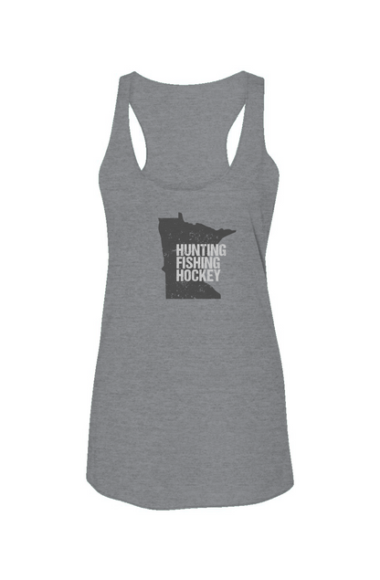 Hunting Fishing Hockey Racerback Barn Tank Grey | Barn Garb Hockey Threads