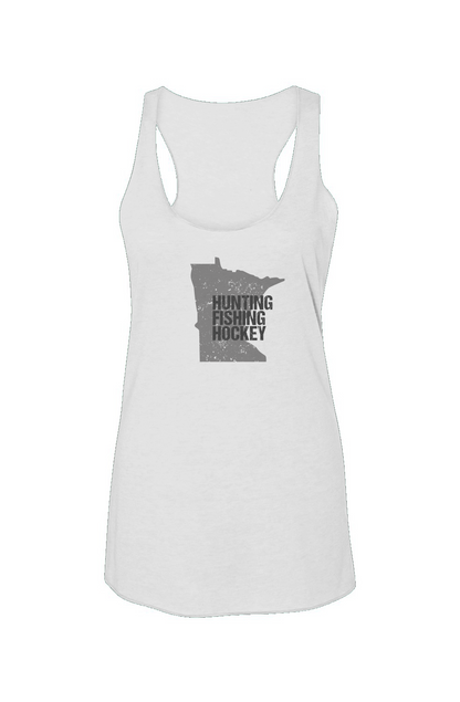 Hunting Fishing Hockey Racerback Barn Tank White | Barn Garb Hockey Threads