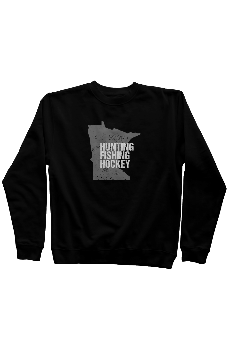 Hunting Fishing Hockey Rinkside Crewneck Sweatshirt Black | Barn Garb Hockey Threads