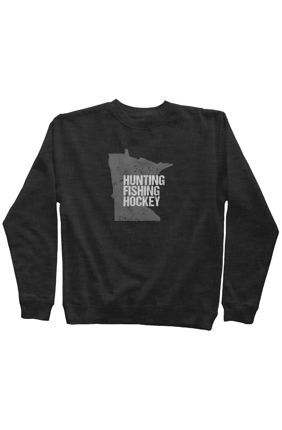 Hunting Fishing Hockey Rinkside Crewneck Sweatshirt Charcoal | Barn Garb Hockey Threads