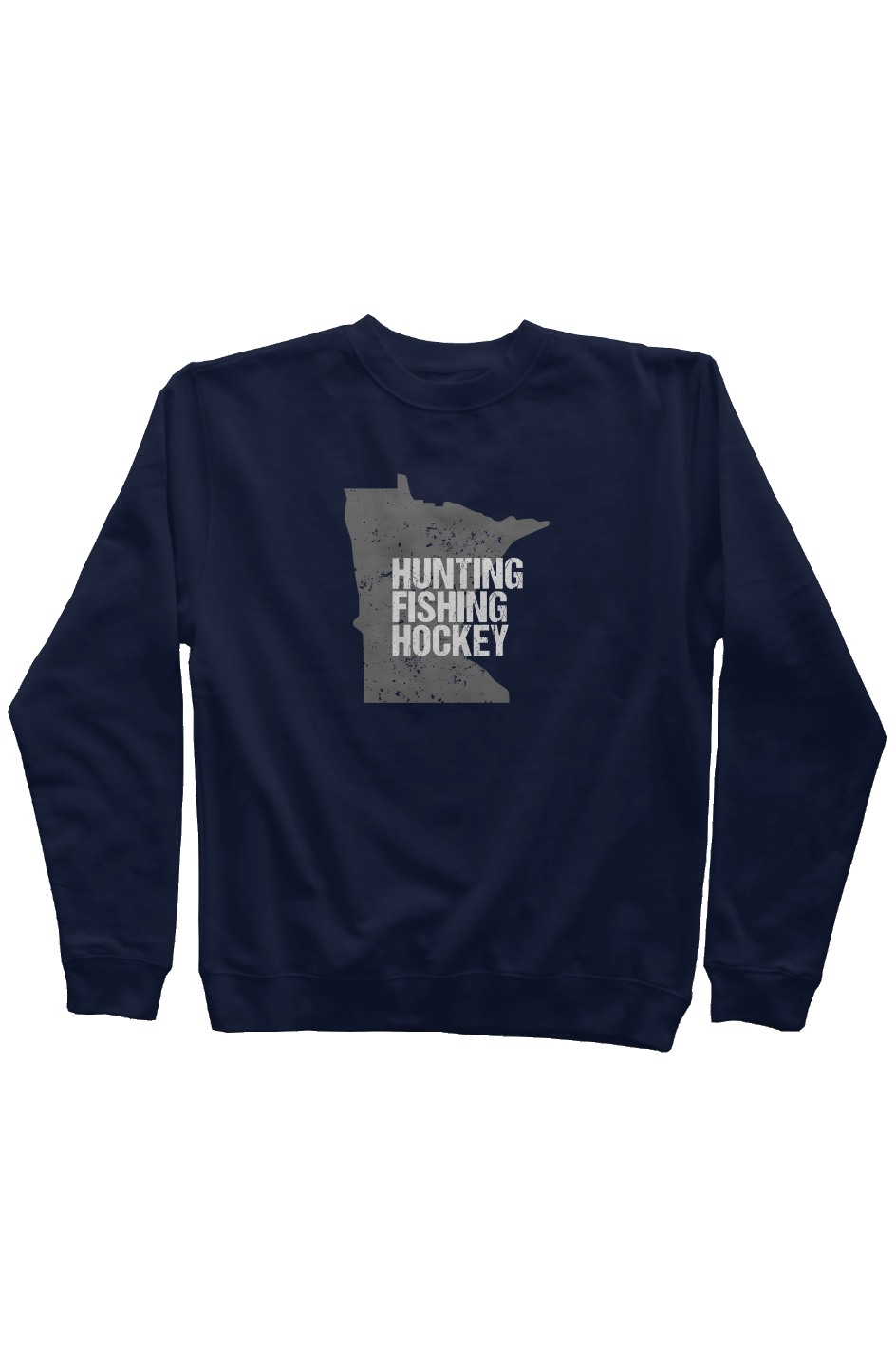 Hunting Fishing Hockey Rinkside Crewneck Sweatshirt Navy Blue | Barn Garb Hockey Threads