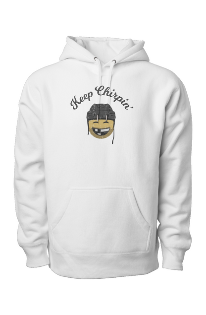 Keep Chirpin' Legend Heavyweight Hoodie White | Barn Garb Hockey Threads