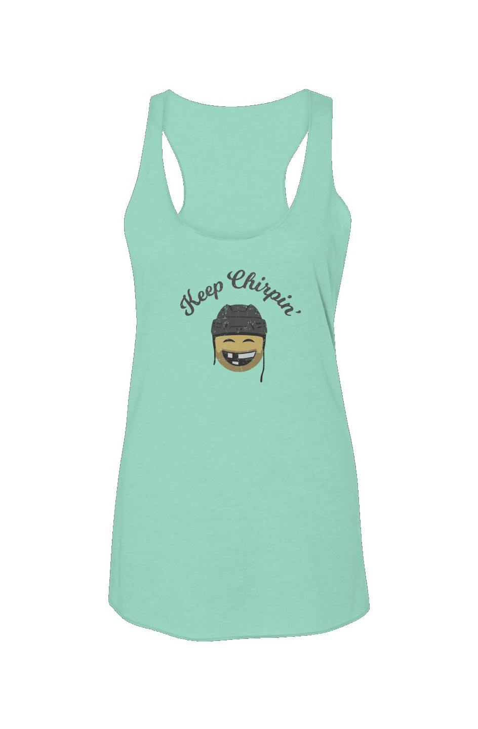 Keep Chirpin' Racerback Barn Tank Mint | Barn Garb Hockey Threads