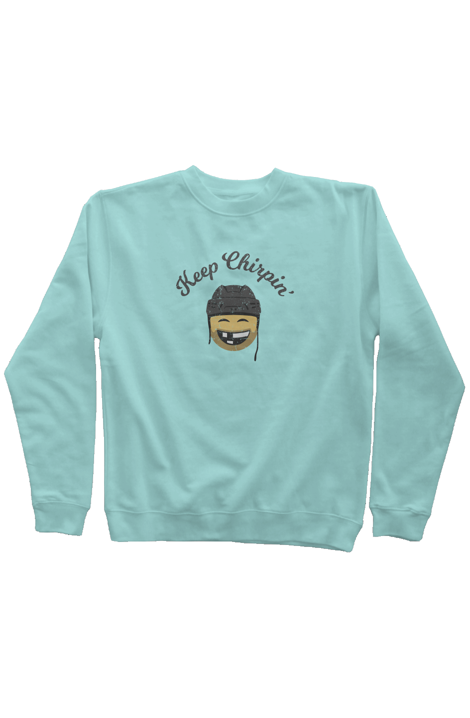 Keep Chirpin' Rinkside Crewneck Sweatshirt Mint | Barn Garb Hockey Threads