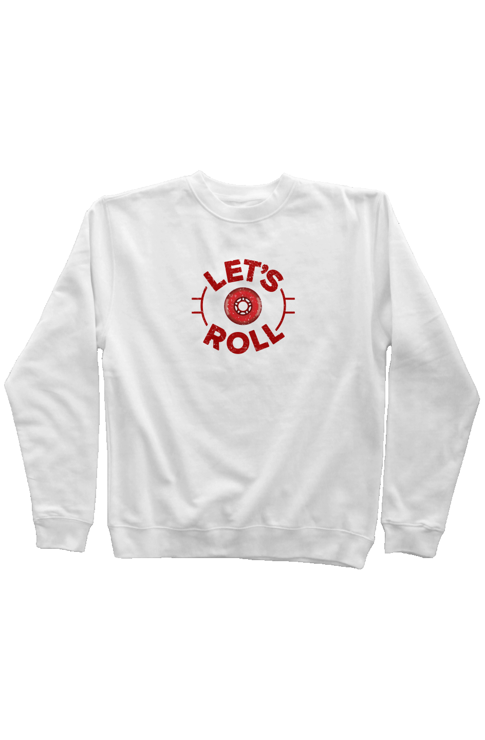 Lets Roll Circle Rinkside Crewneck Sweatshirt White | Barn Garb Hockey Threads