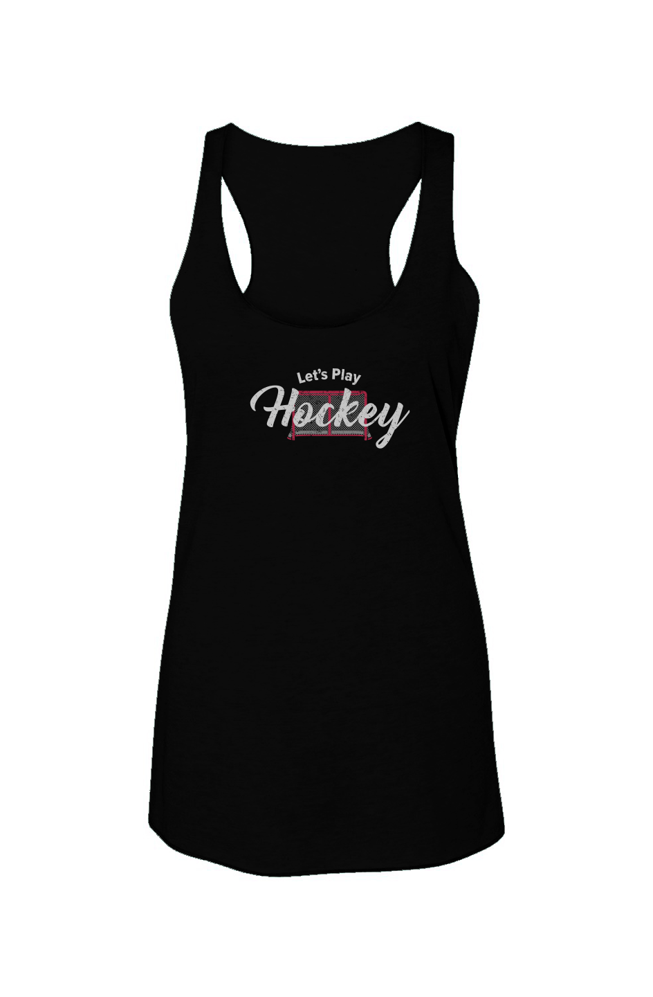 Let's Play Hockey Racerback Barn Tank Black | Barn Garb Hockey Threads