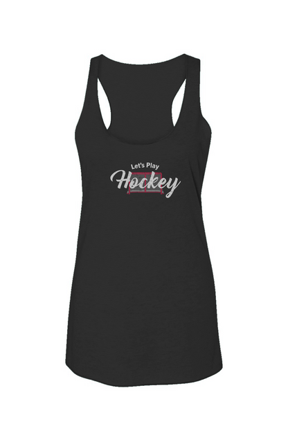 Let's Play Hockey Racerback Barn Tank Charcoal | Barn Garb Hockey Threads