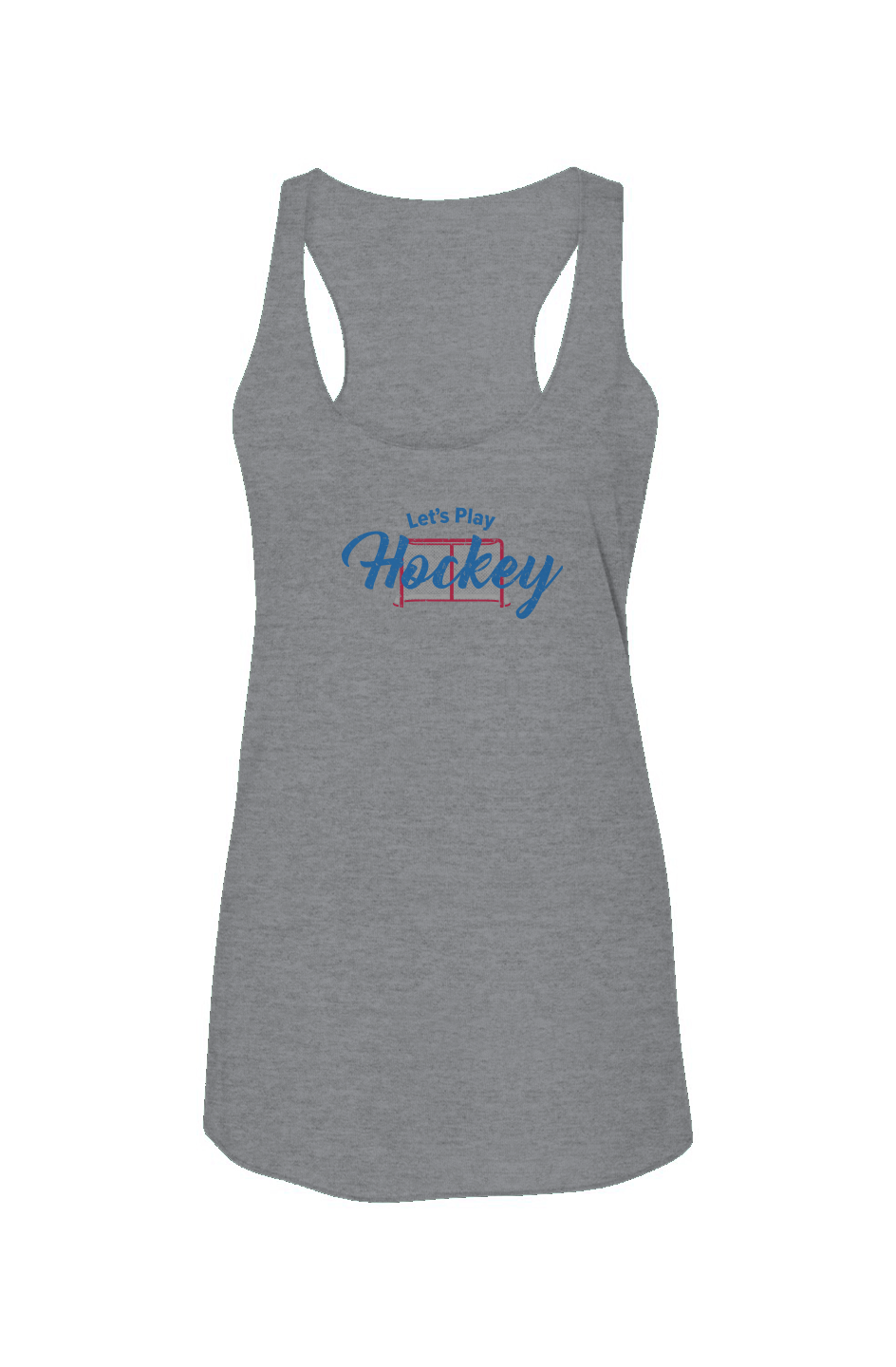 Let's Play Hockey Racerback Barn Tank Grey | Barn Garb Hockey Threads