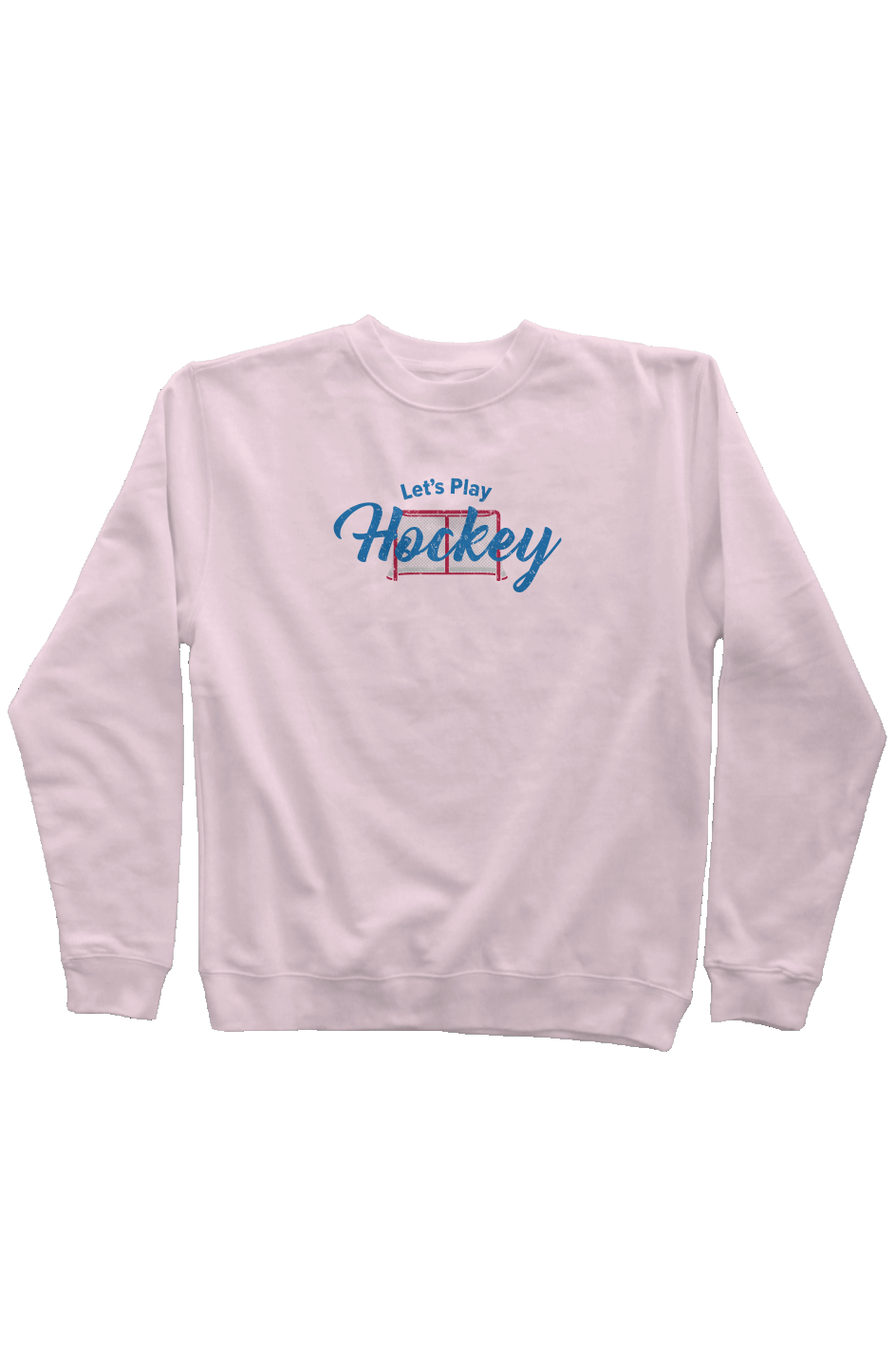 Let's Play Hockey Rinkside Crewneck Sweatshirt Pink | Barn Garb Hockey Threads