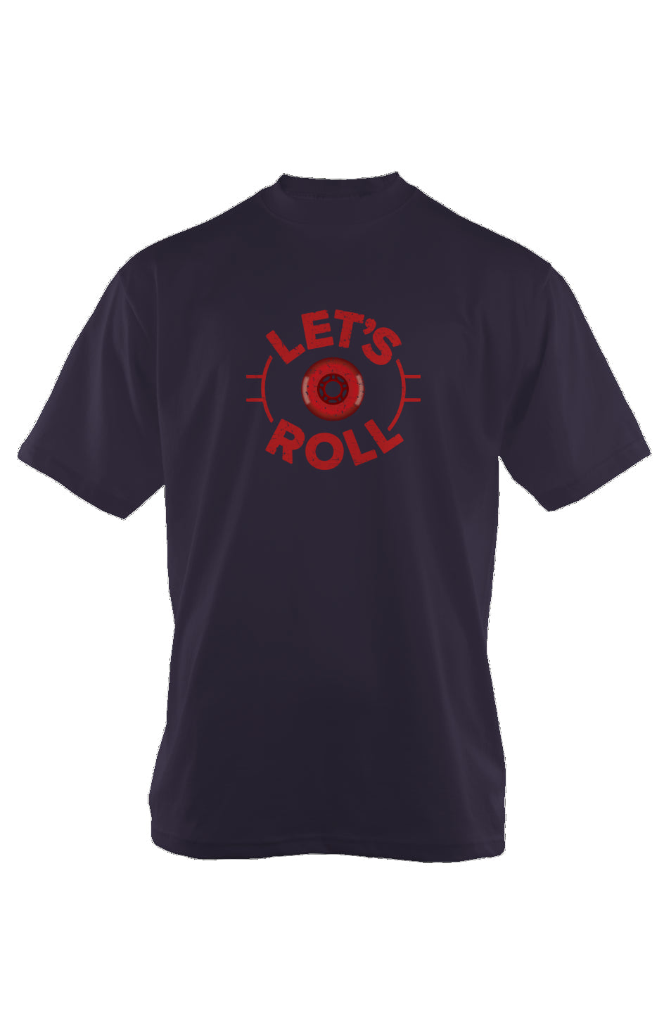 Let's Roll Circle 90s Throwback Tee Navy Blue | Barn Garb Hockey Threads