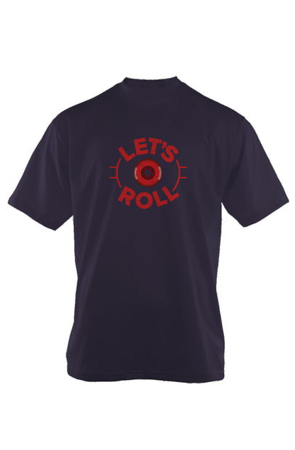 Let's Roll Circle 90s Throwback Tee Navy Blue | Barn Garb Hockey Threads